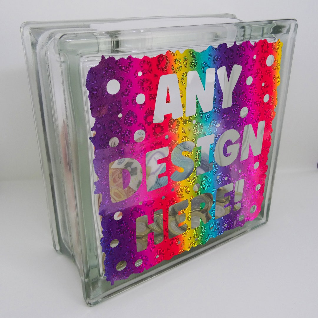 Custom Design Large Square Glass Money Box Etsy UK