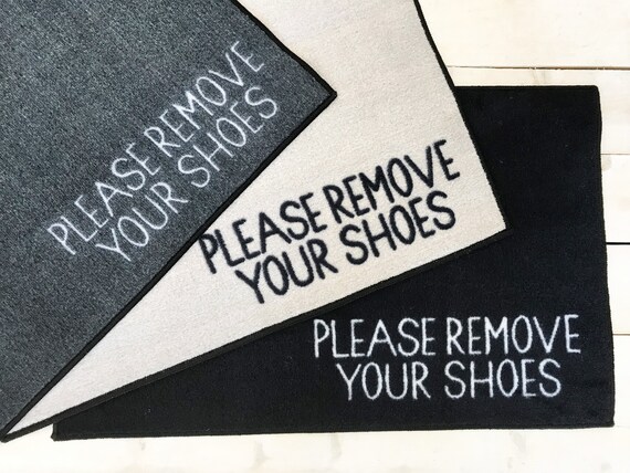 Please Remove Your Shoes Welcome Doormat | Etsy