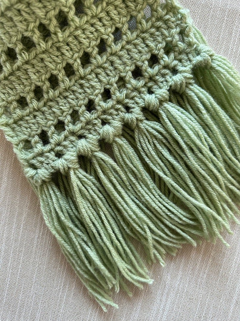 Crochet Women’s Scarf With Fringe - Etsy