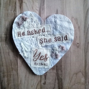 Wedding, Engagement,Personalized,Keepsake Hearts,Add a Keepsake Heart to a Greeting Card you send - &quot;He Asked...She Said YES&quot;