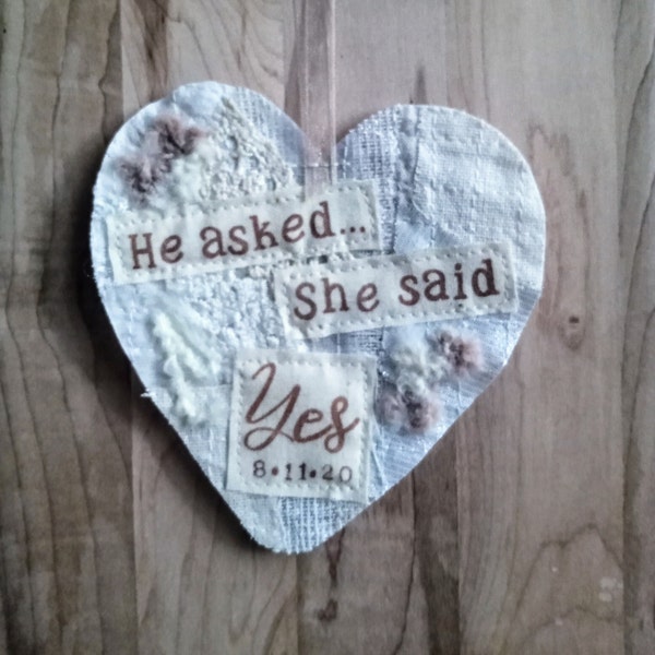 Wedding, Engagement,Personalized,Keepsake Hearts,Add a Keepsake Heart to a Greeting Card you send - "He Asked...She Said YES"