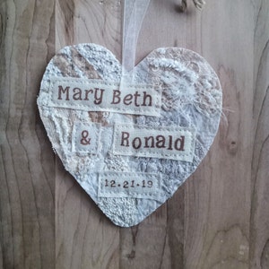 Wedding, Engagement, Keepsake Heart, Personalized,Add a Keepsake Heart to a greeting card you send - Couples FIRST NAMES & DATE