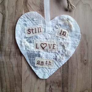 Anniversary Keepsake Heart/Personalized/Add a Keepsake Heart to a Greeting Card you send -&quot; STILL IN LOVE&quot;