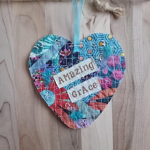 Words Of Faith Keepsake Heart/Add a Keepsake Heart to a Greeting Card you send  - "AMAZING GRACE"