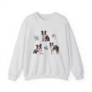 Border Collie Dog Cottage core Unisex Heavy Blend Crewneck Sweatshirt, Border Collie Mom, Border Collie Gift, Border Collie Lover
