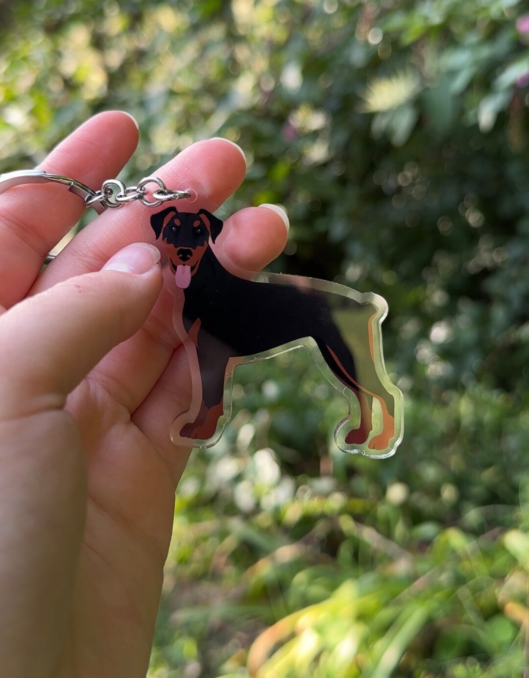 Doberman Pinscher Dog Keychain Etsy
