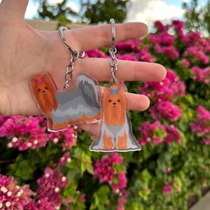 Yorkshire Terrier Dog 2.5in Acrylic Keychain, Yorkie Dog Mom Gift