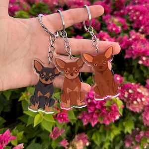 Chihuahua Dog 2.5in Acrylic Keychain, Chihuahua Dog Mom Gift