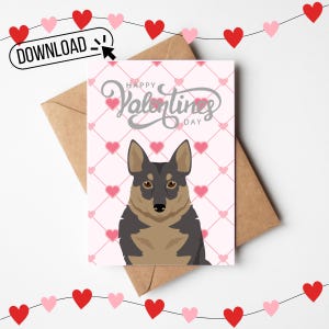 Szwedzki pies Vallhund Walentynki cyfrowe do druku 5 x 7 kartkę z życzeniami, mama Vallhund, prezent Vallhund, kochanek Vallhund