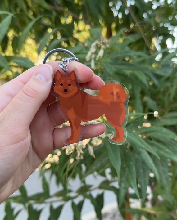 Finnish Spitz Dog Keychain