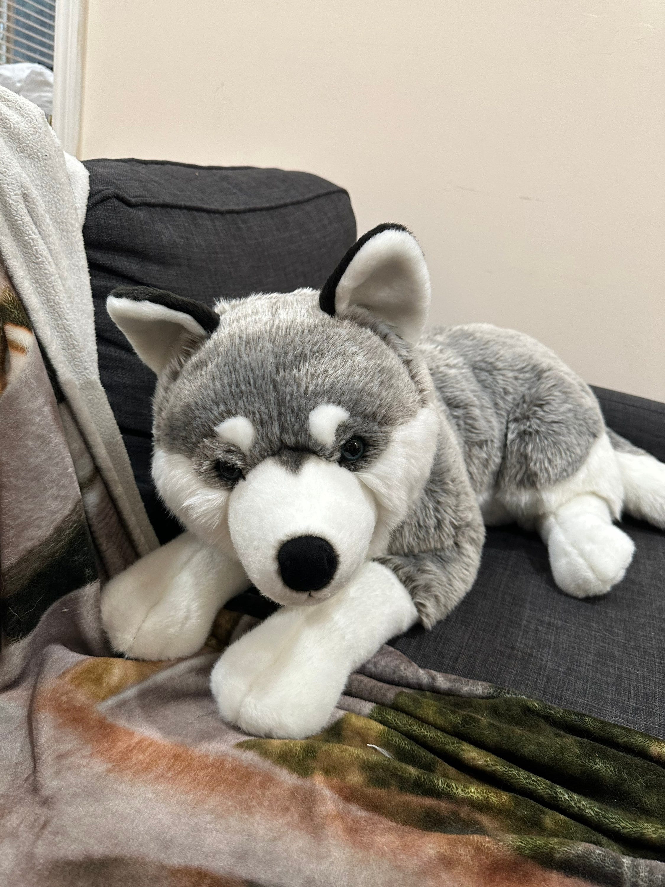 Husky Plush Toy - Realistic Fake Dog - ApolloBox