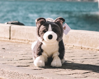 Blue Border Collie Dog Plush 15in by Prime Shiba ESSA support comfort stuffed animal
