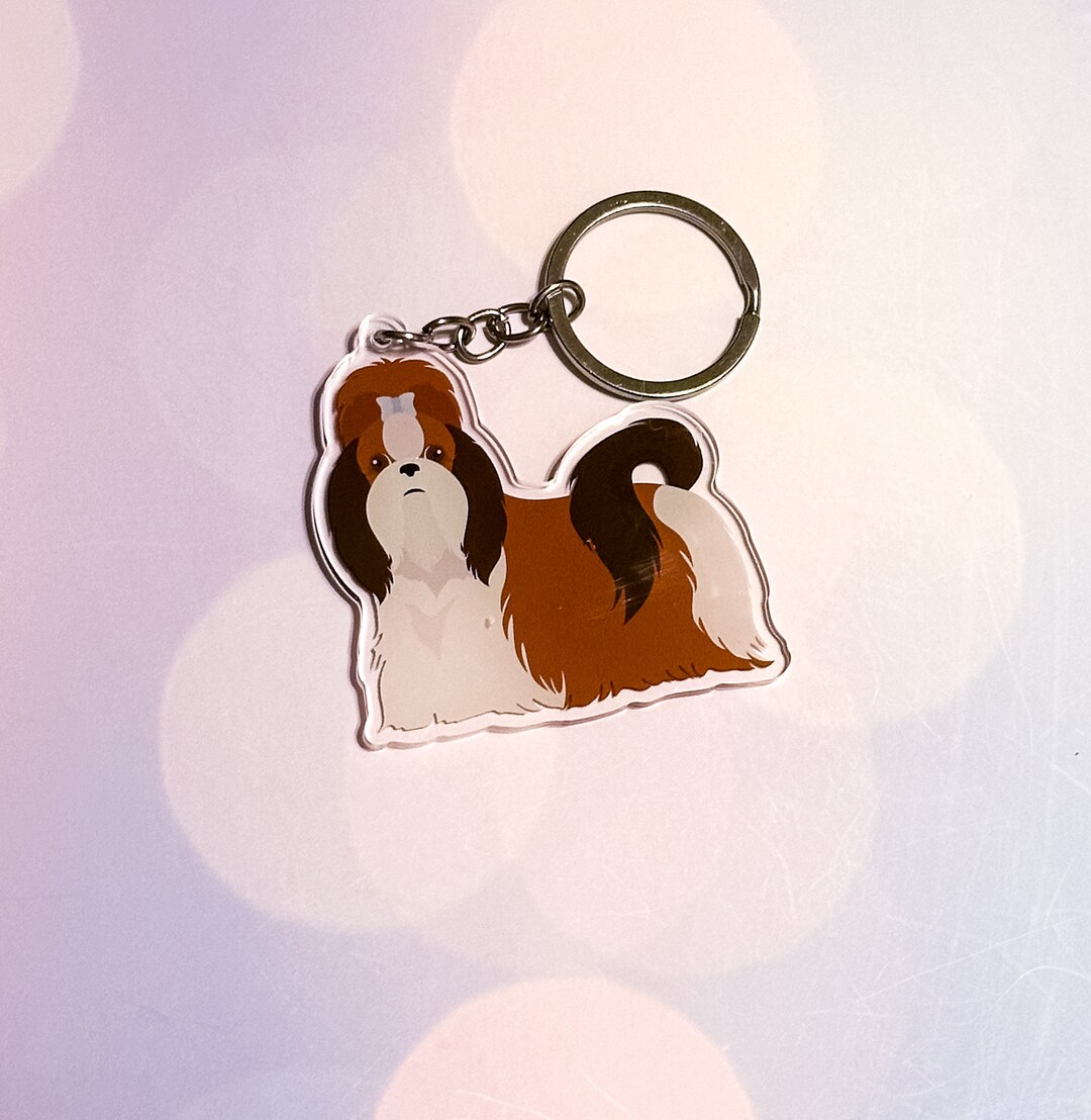 Shih Tzu Dog Keychain Etsy