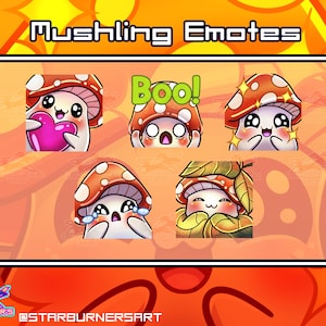 Autumn Red Mushroom Emote Set for Twitch, Discord and Youtube