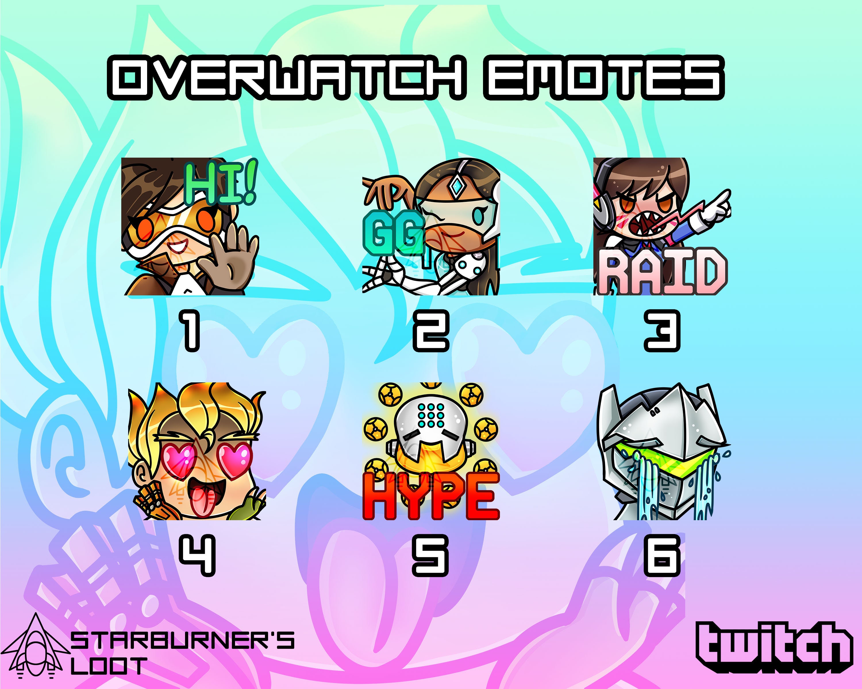 Overwatch Emote Set For Twitch Discord Etsy India