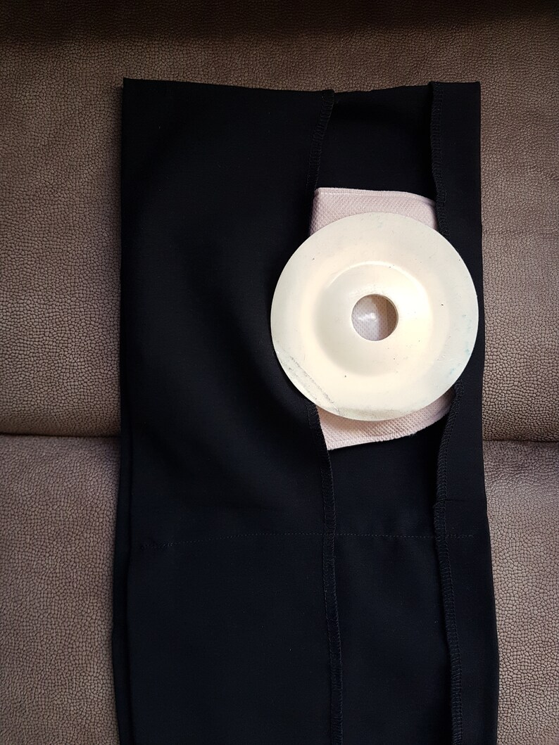 Stoma Waist Band. Intimate Moment's / Night Protection. Black With Extra Pockets for Multiple