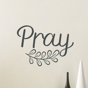 Pray with Leaves Vinyl Decal - Pray Leaves Sticker - Jesus Vinyl Decal - Religious Decal - Christian Decal - Bible Decal - Christian Sticker