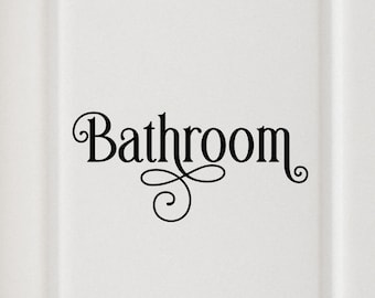 Ornamental Bathroom Vinyl Decal - Bathroom Sticker - Bathroom Door Decal - Bathroom Wall Decal - Washroom Decal - Powder Room Decal - Sign