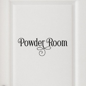 Ornamental Powder Room Vinyl Decal - Bathroom Sticker - Bathroom Door Decal - Bathroom Wall Decal - Washroom Decal - Bathroom Decal