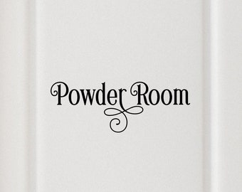 Ornamental Powder Room Vinyl Decal - Bathroom Sticker - Bathroom Door Decal - Bathroom Wall Decal - Washroom Decal - Bathroom Decal