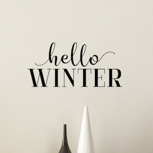 Hello Winter Cursive W/tails Vinyl Decal - Hello Winter Vinyl Sticker ...