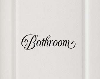 Vintage Bathroom Vinyl Decal - Bathroom Sticker - Bathroom Door Decal - Bathroom Wall Decal - Washroom Decal - Powder Room Decal