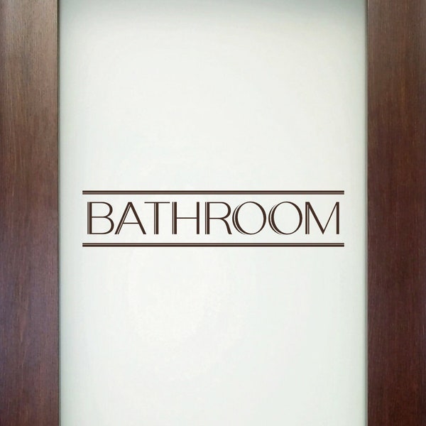 Modern Bathroom Decal - Bathroom Sticker - Bathroom Door Decal - Bathroom Wall Decal - Washroom Decal - Powder Room Decal - Bathroom Sign