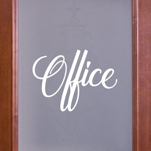 Cursive Office Decal - Office Sticker - Office Decal - Office Wall Decal - Office Door Decal - Office Room Decor - Office Label -Office Sign