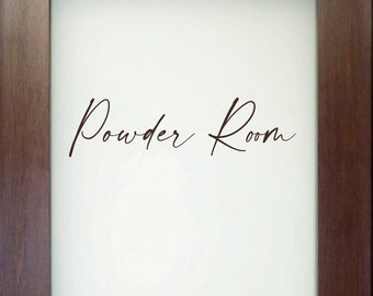 Modern Script Powder Room, Powder Room Sticker, Powder Room Door Decal, Powder Room Wall Decal, Washroom Decal, Bathroom Decal, Sign
