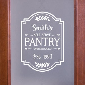 Custom Pantry Decal - Custom Pantry Sticker - Customizable Pantry Door Decal - Customizable Pantry Door Sticker - Kitchen Decal