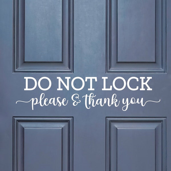 Do Not Lock Door Sign Etsy