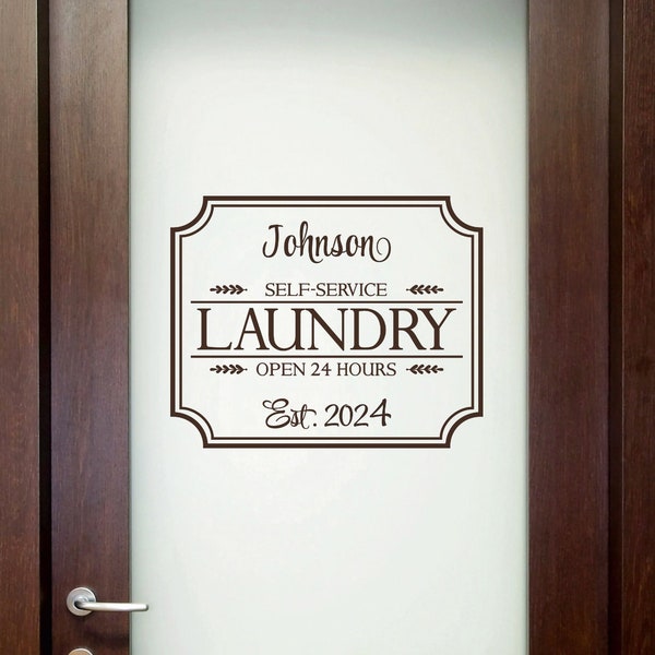 Custom Laundry Decal - Custom Laundry Sticker - Customizable Laundry Door Decal - Customizable Laundry Door Sticker - Laundry Wall Decal
