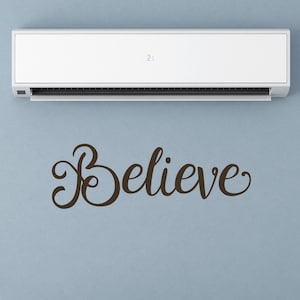 Whimsical Cursive Believe Decal - Believe Car Decal - Believe Sticker - Believe Wall Vinyl Decal - Believe Laptop Sticker-Believe Mug Decal