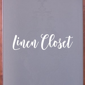 Linen Closet Decal - Linen Closet Sticker - Linen Closet Door Label - Linen Closet Door Sticker -Bathroom Linens Decal - Home Linens Decal