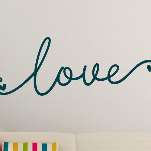 Cursive Love Decal Di Cut Decal Etsy