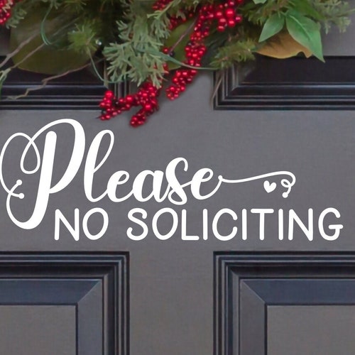 No Soliciting Sign Vinyl Decal Sticker Door Window Wall - Etsy