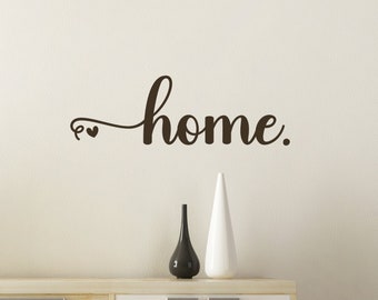 Home with Heart Vinyl Decal - Home Sticker - Home Door Decal - Home Window Decal - Home Wall Decal - Living Room Home Decal - Home Mural