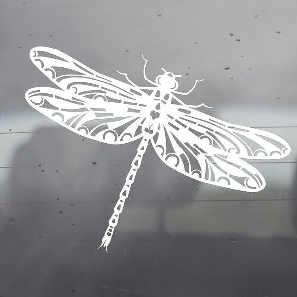 Ornate Dragonfly Vinyl Decal - Dragonfly Decal - Dragonfly Car Decal - Dragonfly Laptop Sticker - Dragonfly Sticker - Dragonfly Wall Decal