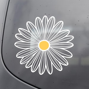 White & Yellow Daisy Vinyl Decal - Daisy Decal - Daisy Car Decal - Daisy Laptop Sticker - Daisy Sticker - Daisy Wall Decal - Flower Decal