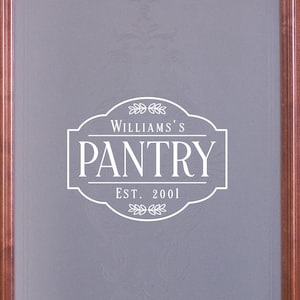 Custom Pantry Decal - Custom Pantry Sticker - Customizable Pantry Door Decal - Customizable Pantry Door Sticker - Kitchen Decal