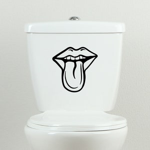 Funny Mouth Sticking Tongue Out Vinyl Decal - Mouth Sticking Out Tongue Sticker - Funny Mouth Tongue Laptop Sticker - Funny Toilet Decal