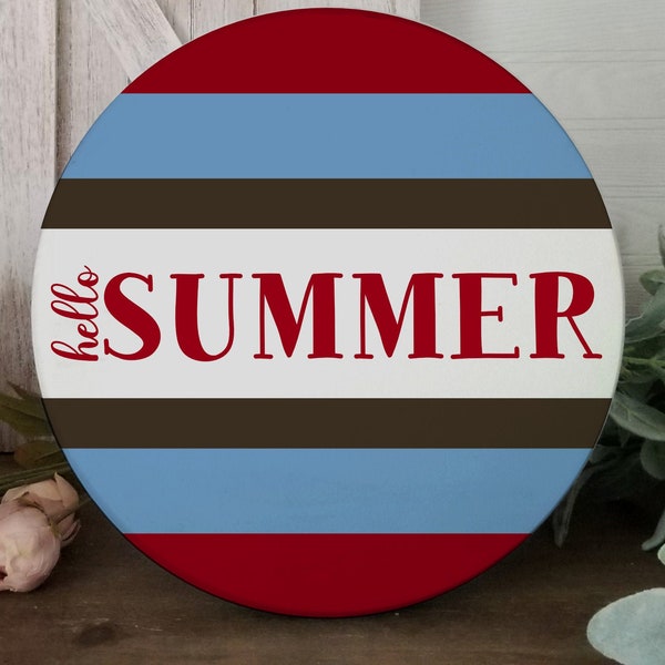 Hello Vertical Summer Vinyl Decal - Hello Summer Vinyl Sticker - Hello Summer Sticker - Hello Summer Decal - Hello Summer Sticker - Summer