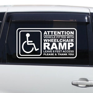 Handicap Wheelchair Ramp Access Decal - Disabled Car Decal - Handicap Car Decal - Handicap Ramp Decal - Disabled Wheelchair Ramp Decal