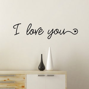 Whimsical I Love You Vinyl Decal - I Love You Wall Decal - I Love You Sticker - I Love You Home Decor - I love You picture decal -Wall Mural