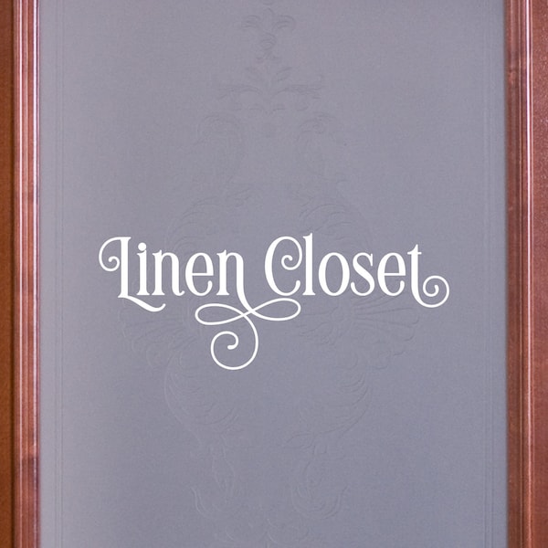 Linen Closet Decal - Linen Closet Sticker - Linen Closet Door Label - Linen Closet Door Sticker -Bathroom Linens Decal - Home Linens Decal