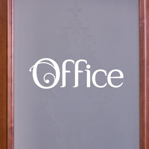 Scrolling Office Vinyl Decal - Office Sticker - Office Decal - Office Wall Decal - Office Door Decal - Office Room Decor - Office Label
