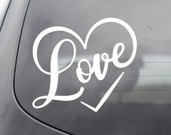 Love Heart Vinyl Decal - Love Car Decal - Love Sticker - Love Wall Sticker - Love Wall Vinyl Decal -  Love Laptop Sticker - Love Wall Mural