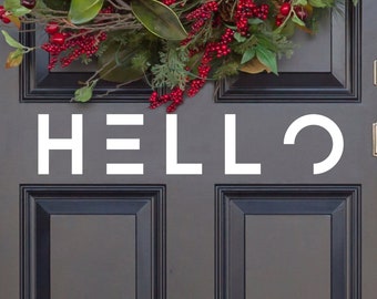 Modern Hello Vinyl Decal - Hello Vinyl Sticker - Hello Door Decal - Hello Car Decal - Hello Mailbox - Hello Door Sticker - Hello Sign