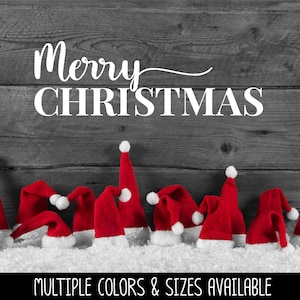 Merry Christmas Vinyl Decal - Merry Christmas Sticker - Merry Christmas Door Decal - Merry Christmas Wall Decal - Xmas Decal - Xmas Sticker