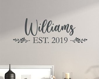 Custom Family Name Decal, Custom Name Est Year Sign, Custom Name Sticker, Custom Name Decal, Custom Name Established Year Decal, Custom Sign